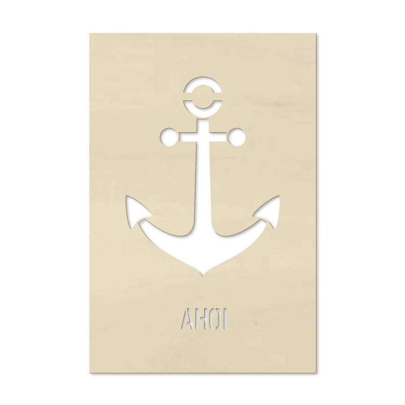 Dekobild Pappel - Ahoi mit Anker