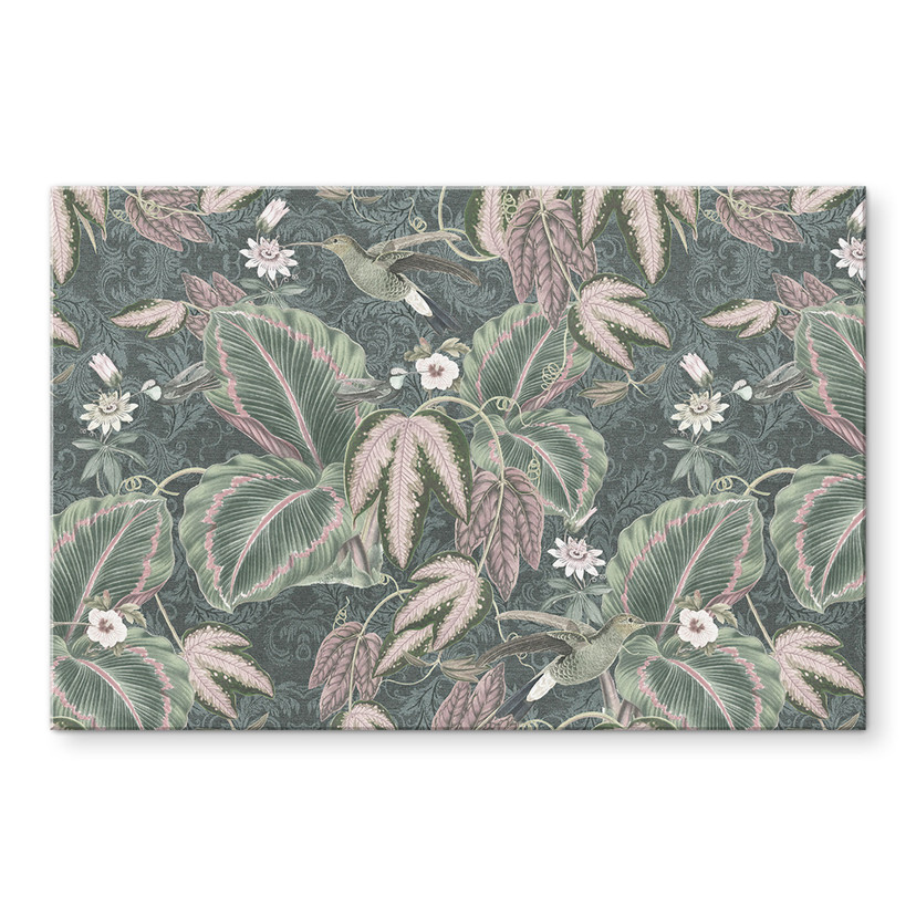 Billede af kolibri i en tropisk skov - Bloomery Decor – print på aluminium (Alu-Dibond)