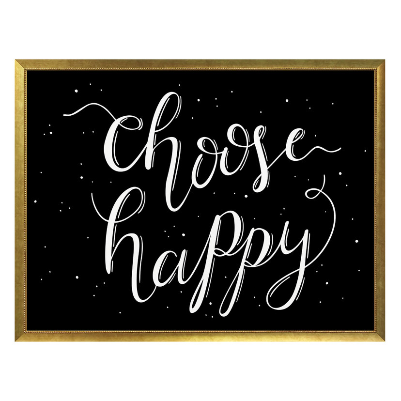 Plakat Choose Happy - czarny negatyw