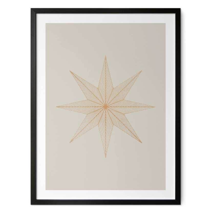 Poster de Noël Étoile d'or géométrique - Magnusson