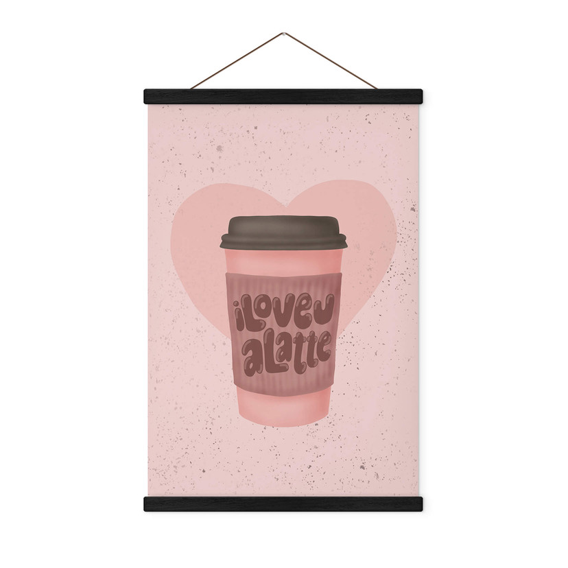 Obraz tkaniny z kawą - Eleonora - Love you a Latte