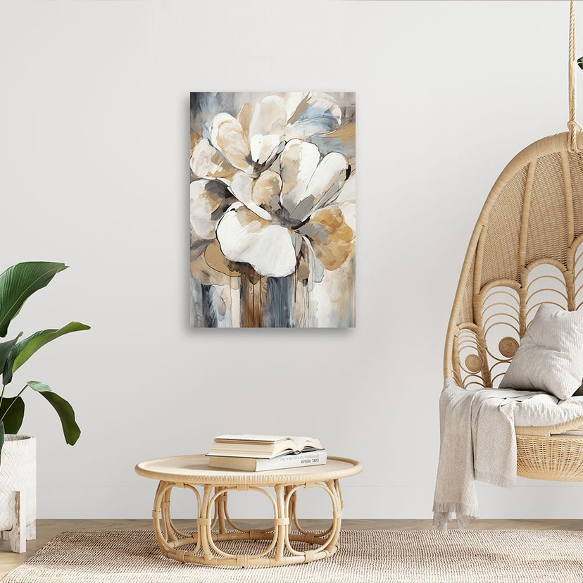 Leinwandbild Beigefarbene Blumen