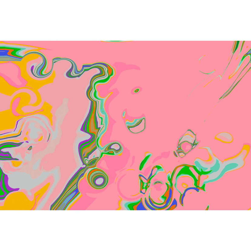 Papier peint abstrait avec couleurs fluides sur rose - papier peint intissé