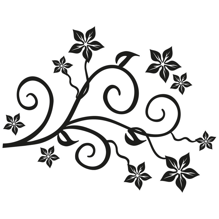 Wallsticker Blomstergrene inkl. 3 fotorammer