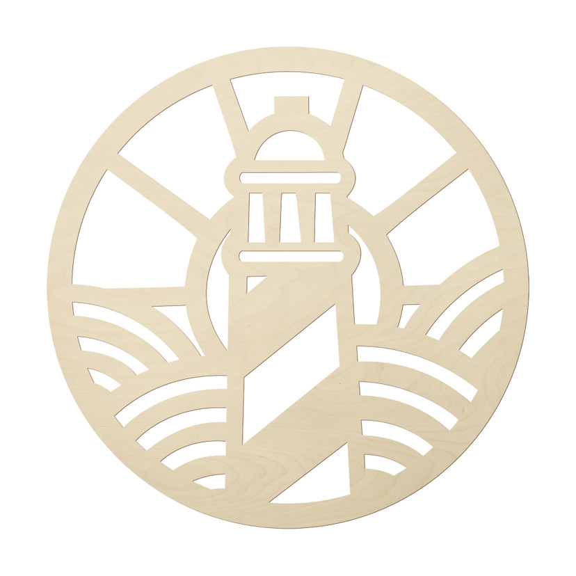 Dekoracja drewniana latarni morskiej - topola - okrągła