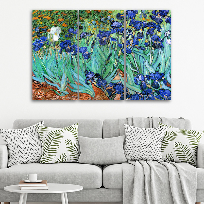 3 stykke lærredstryk, Vincent Van Gogh iris