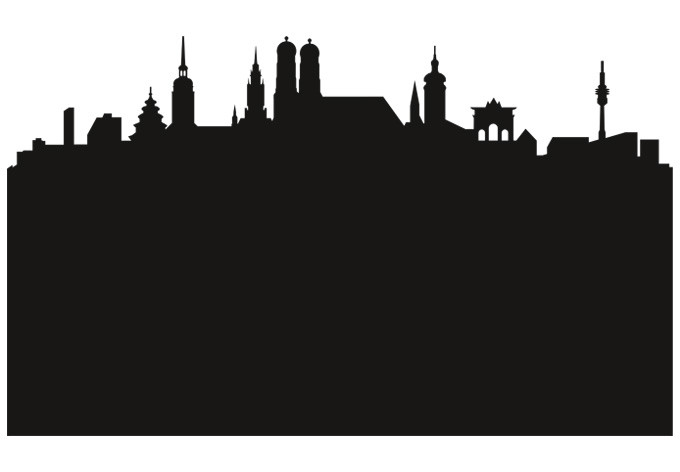 Dekoracja okna z panoramą Monachium