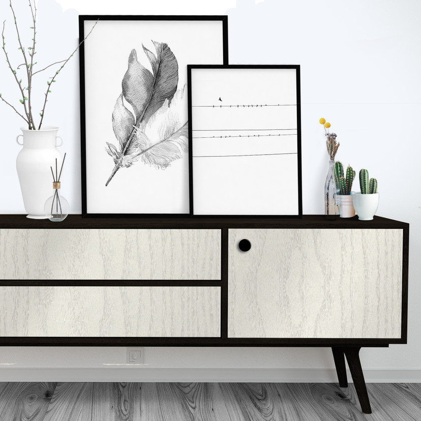 Dekofolie White Holzoptik - selbstklebend