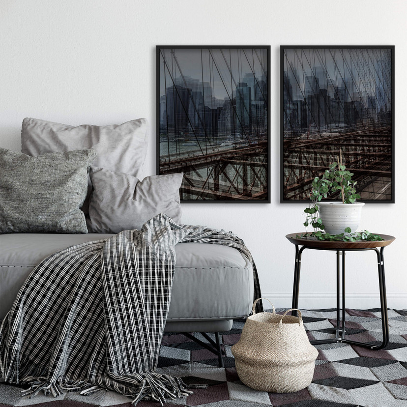 Poster Massimo - New York City (2-teilig) inkl. Bilderrahmen - 50x60 cm