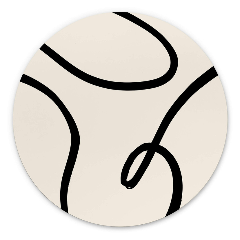 Tableau sur alu-Dibond rond 1X Studio - Abstraction curviligne