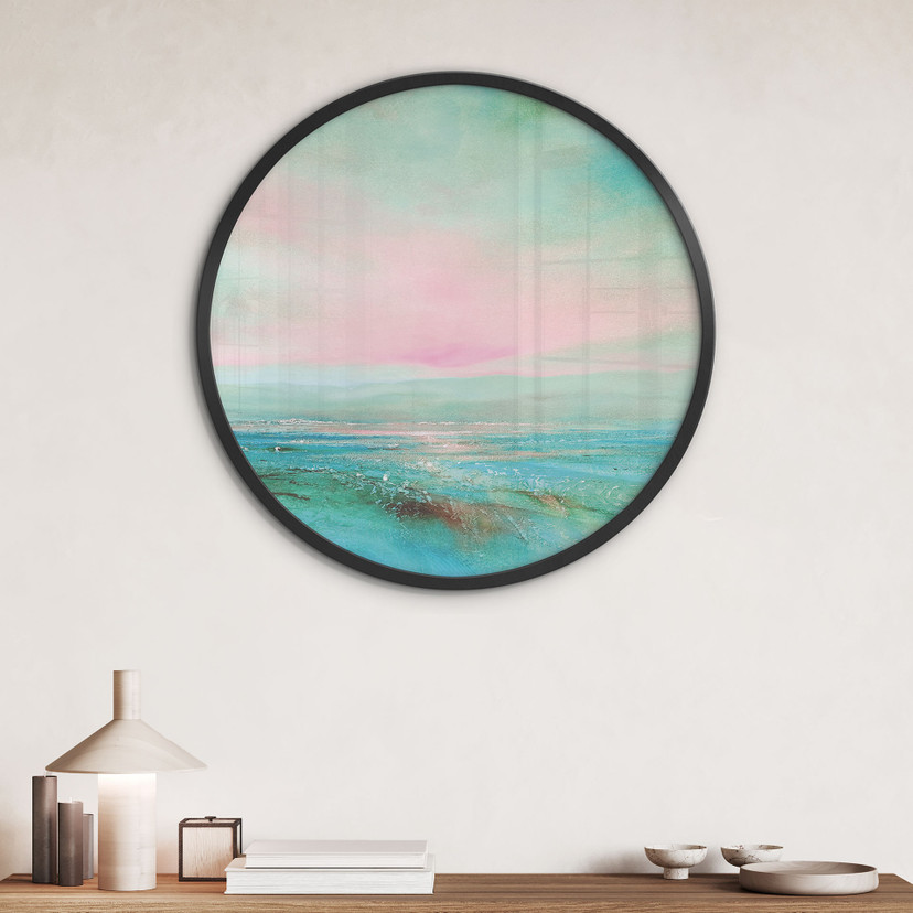 Poster Mer turquoise dans la lumière du soir - Schmucker - Rond