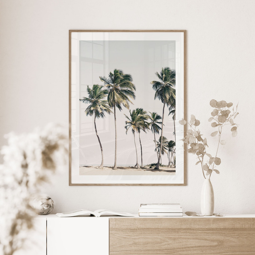 Plakat Tropikalne palmy na plaży | Wyspiarski klimat latem - Sisi & Seb