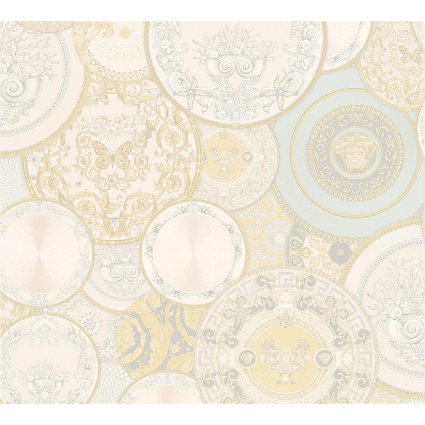 Versace fleecetapet Les Etoiles de la Mer 2 guld, sølv, creme