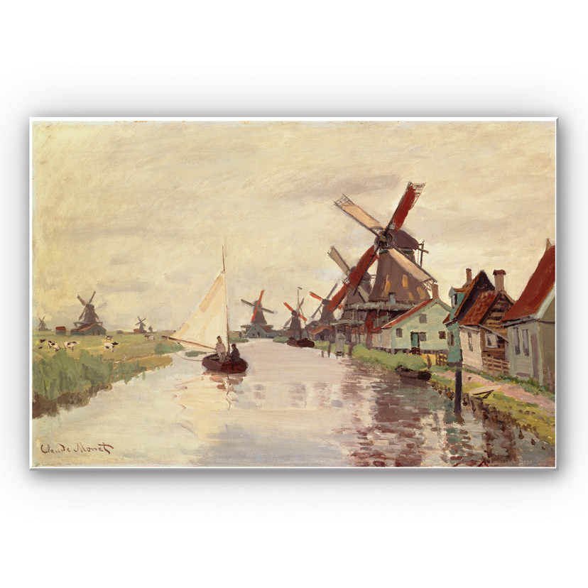 Tableau Forex - Monet - Paysage hollandais avec des moulins à vent