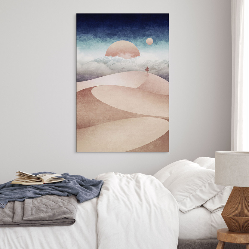 Wanddecoratie Woestijnlandschap bij Zonsondergang - Tunaboylu - Alu-Dibond