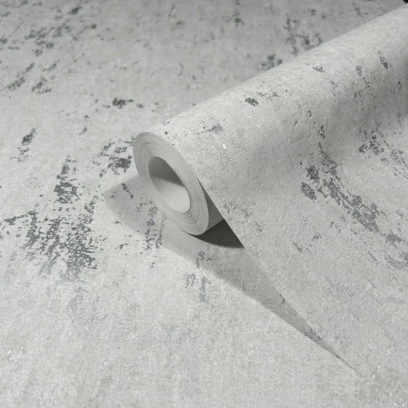 Papier peint intissé à éclat chatoyant gris aspect béton