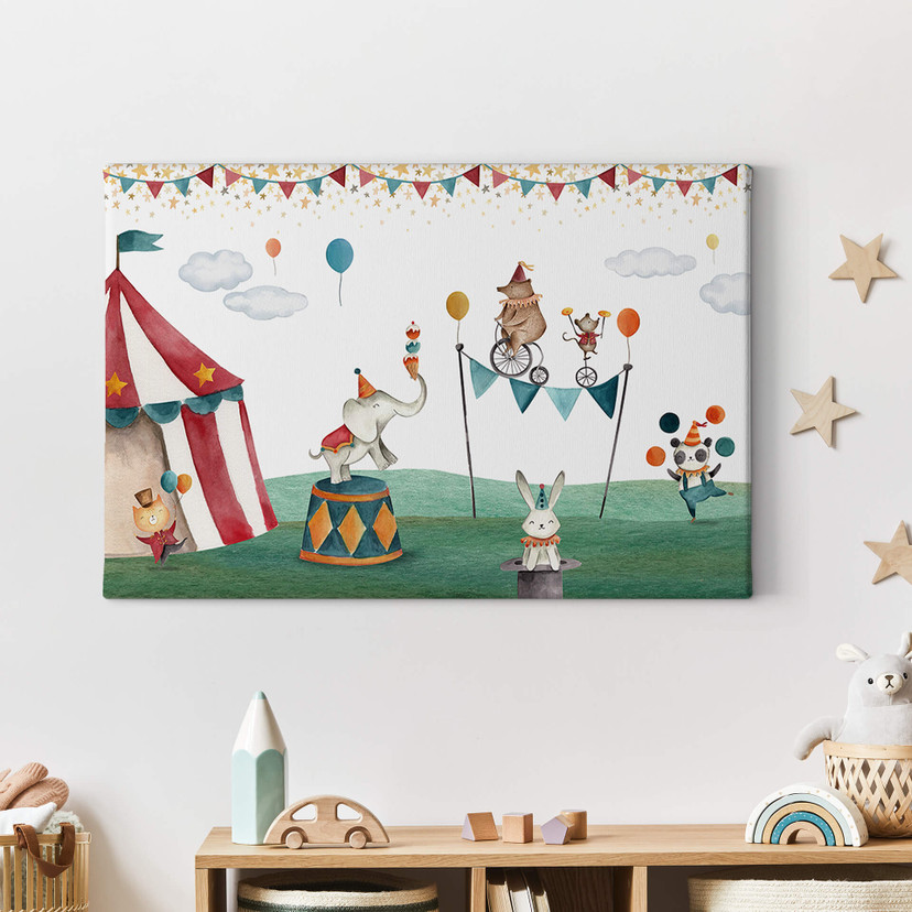 Tableau sur toile Oliver Robins - Le cirque en folie