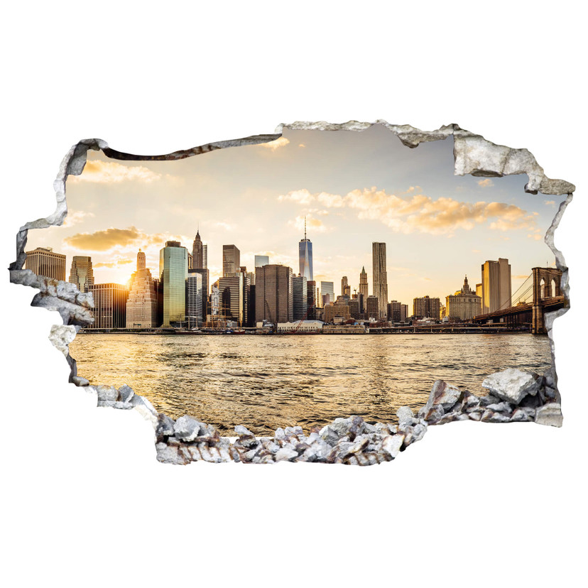 3D Wallsticker - Solnedgang på Manhattan