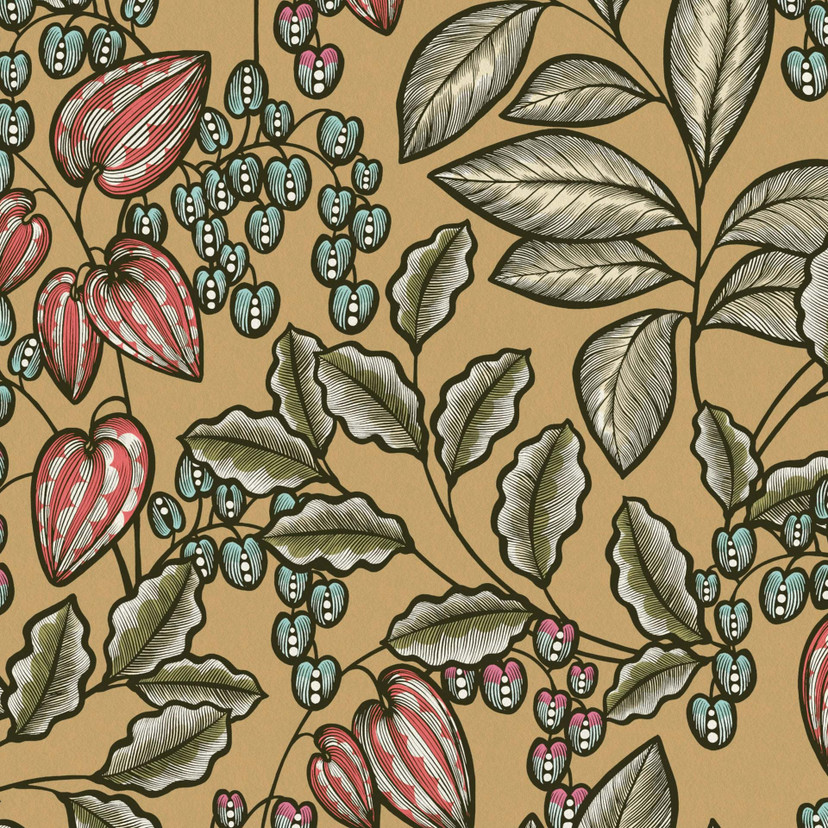 Architects Paper Floral Impression - Papier peint intissé fleuris, jaune