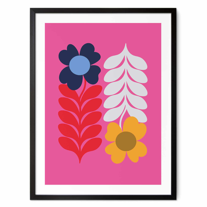 Plakat Collett - Kolorowe kwiaty retro