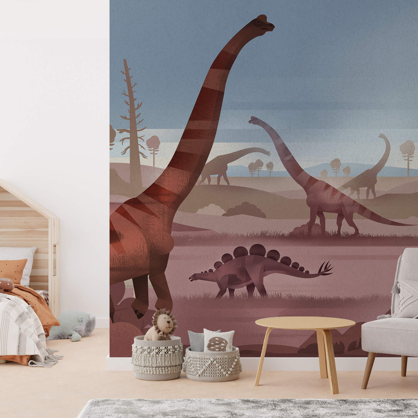 Papier peint photo Braun - Au pays des dinosaures
