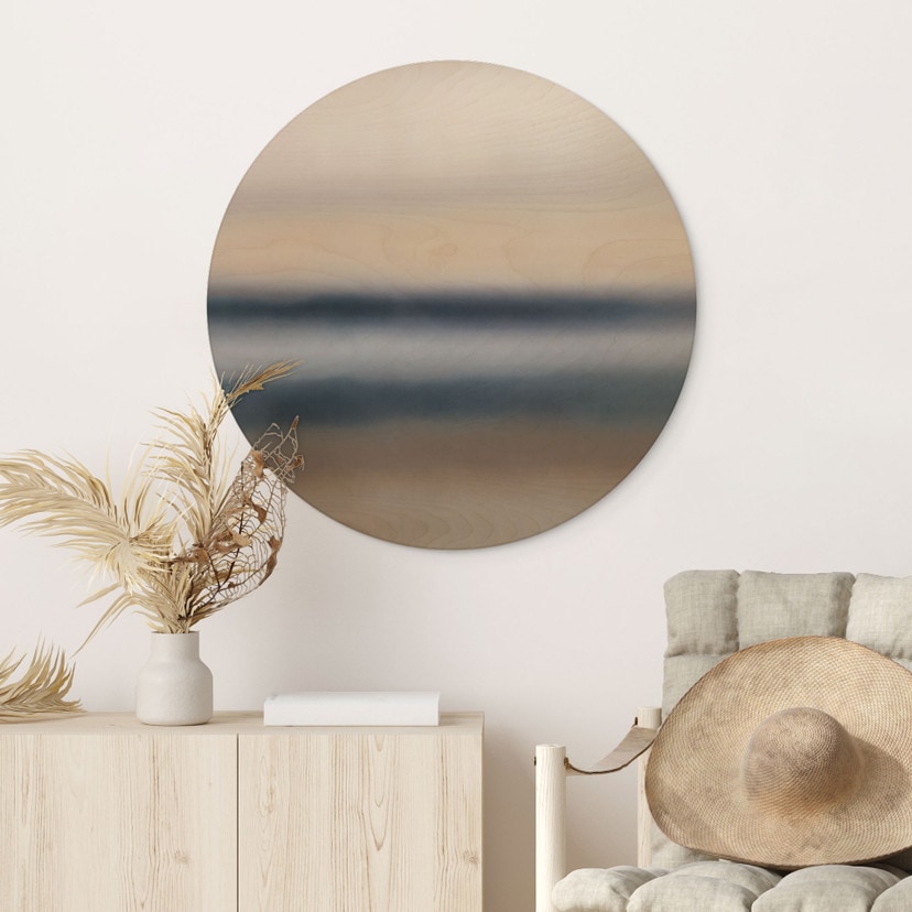 Houten Schilderij Rotko Ash - Abstracte Horizon - Sir Edward x Grigory Gladarev - Rond