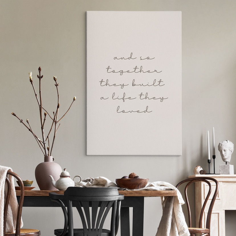 Tableau sur toile Together - Phrase d'amour pour le salon