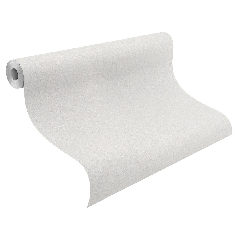 Ensfarvet tapet, tekstureret non-woven tapet Bauhaus hvid
