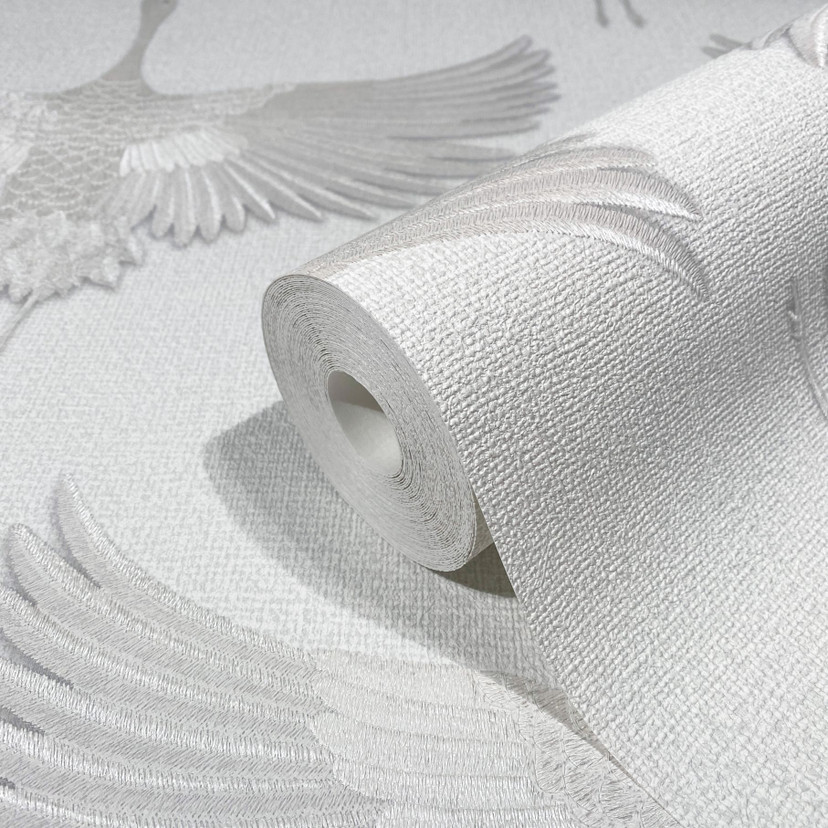 Grafisk tapet, non-woven tapet Kumano hvid