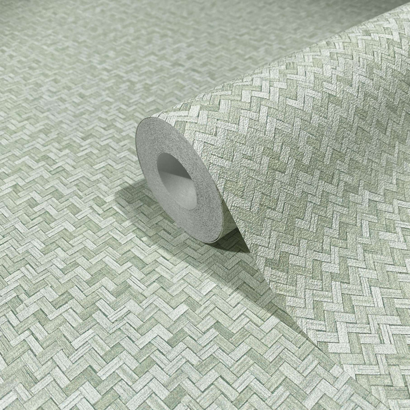 Grafisk tapet, non-woven tapet Flora grøn