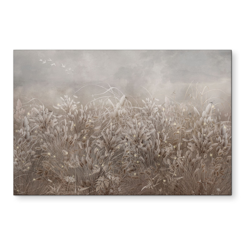 Wanddecoratie Pampasgras en grassen in beige - Ms Tiff - Alu-Dibond
