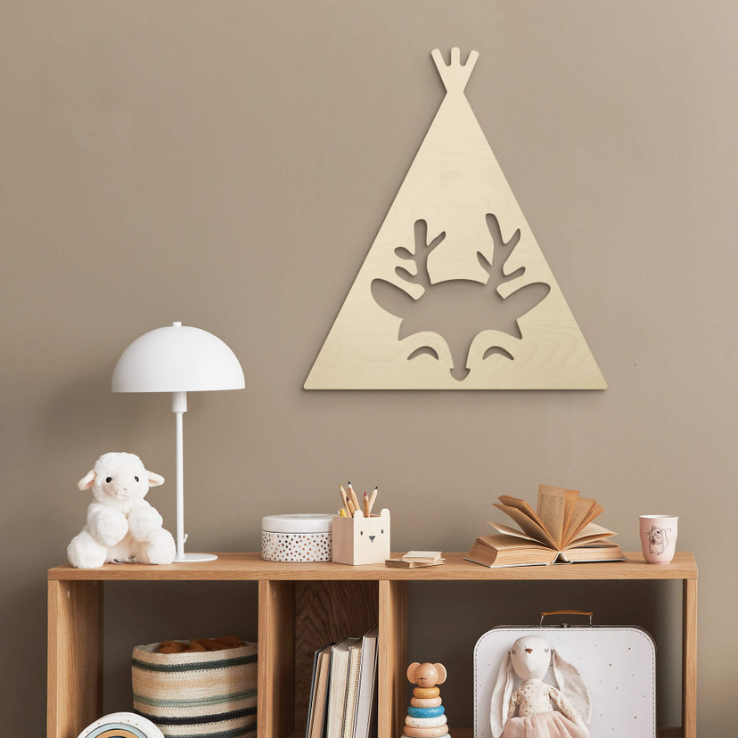 Dekoracja drewniana topola - tipi - jeleń