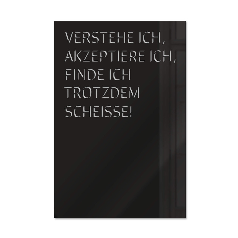 Dekobild Acrylglas - Verstehe ich, akzeptiere ich, find ich trotzdem scheiße