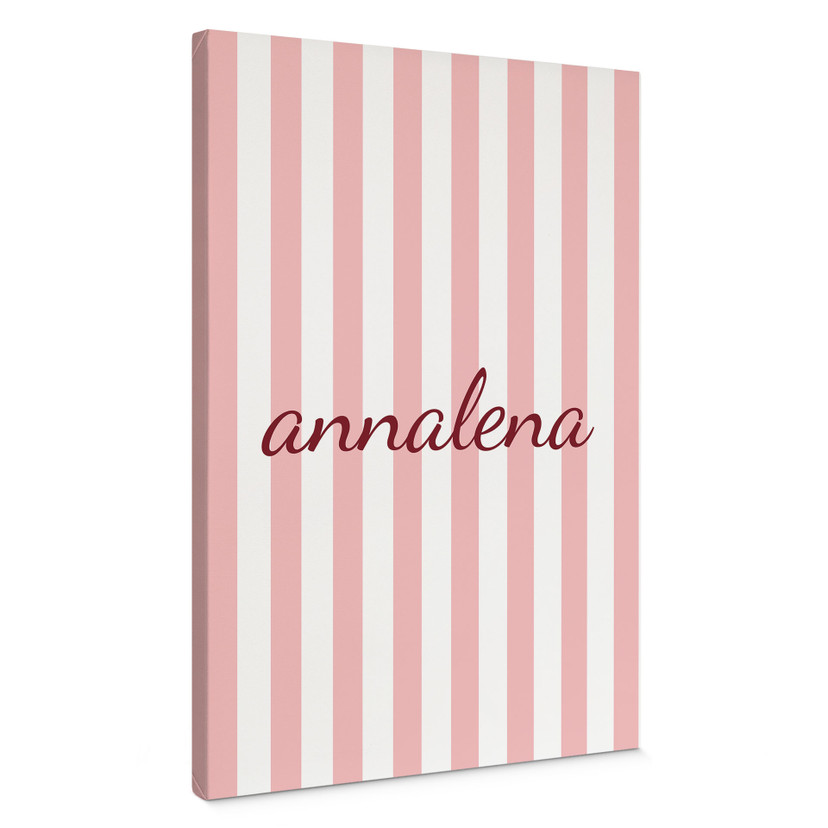 Personligt Canvasbillede med striber i pink