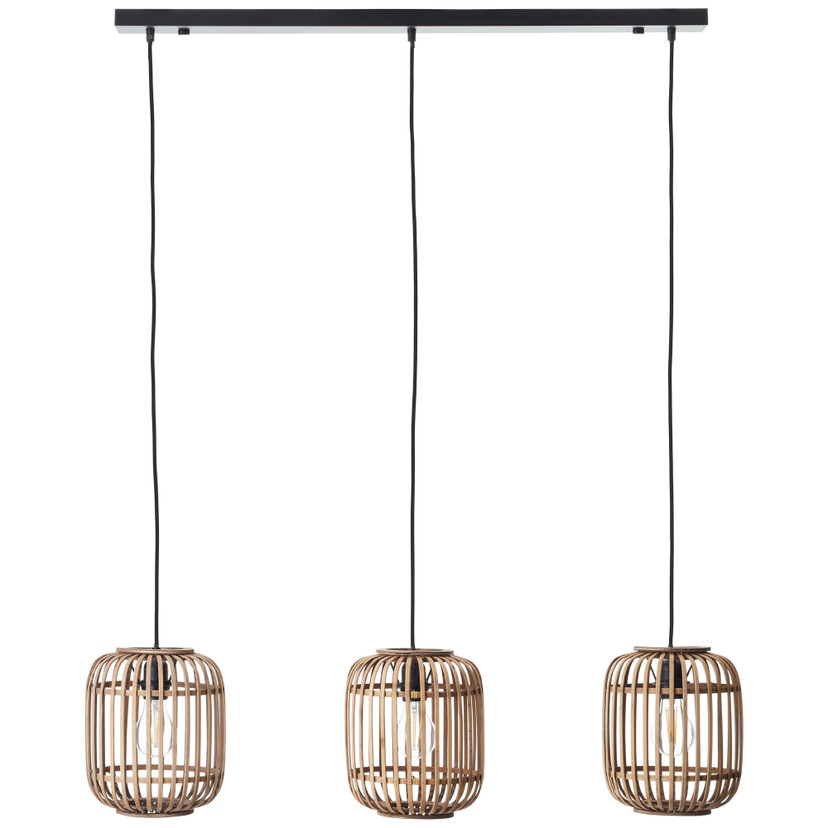 Pendelleuchte Willi, braun, 130 x 105 cm, Bambus Pendellampe, dimmbar