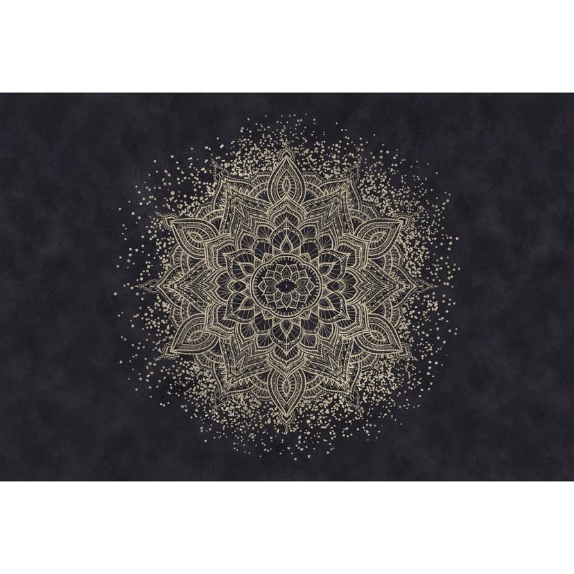 Papier peint photo Mandala élégant en noir et or - Décorations Bloomery