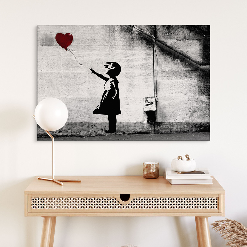Wandbild Banksy - Girl with balloon - Alu-Dibond