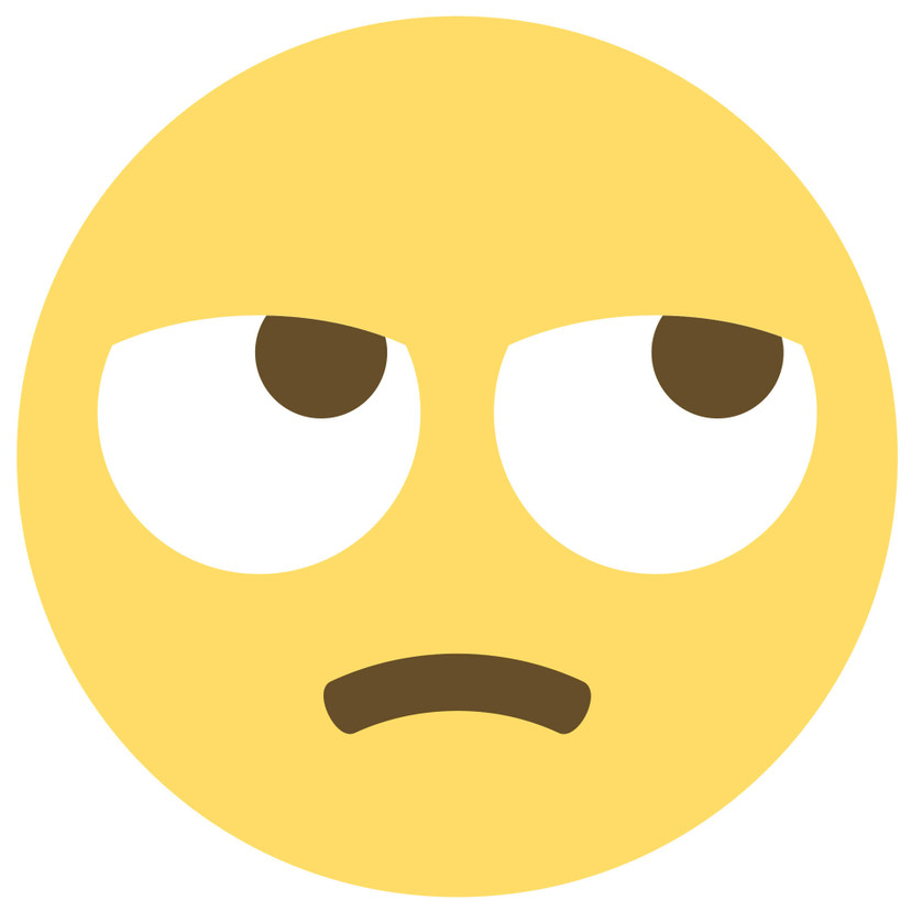 Muursticker Emoji Rolling Eyes