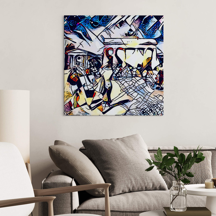 Obraz na płótnie Zamart - Kandinsky spotyka Berlin błękitne niebo - Kwadrat