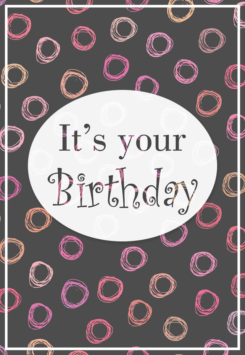 Tarjeta regalo cumpleaños - Círculos modernos