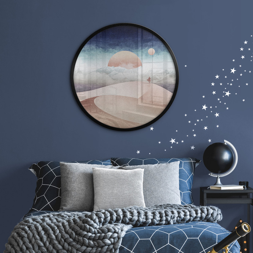 Poster Paysage Désertique au Coucher du Soleil - Tunaboylu - Rond