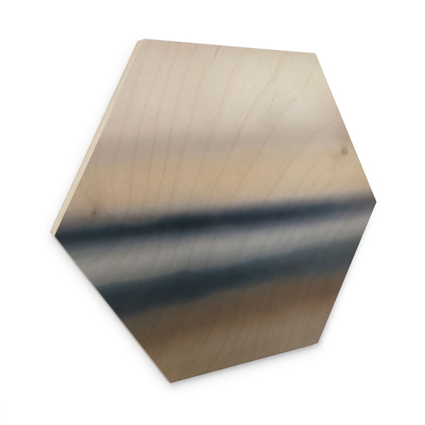 Hexagon Houten Schilderij Rotko Ash - Abstracte Horizon - Sir Edward x Grigory Gladarev