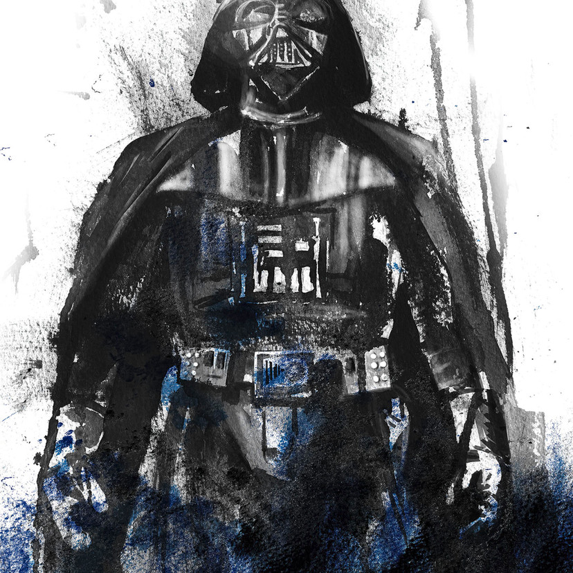 Vlies Fototapete - Star Wars Watercolor Vader - 200 x 280 cm