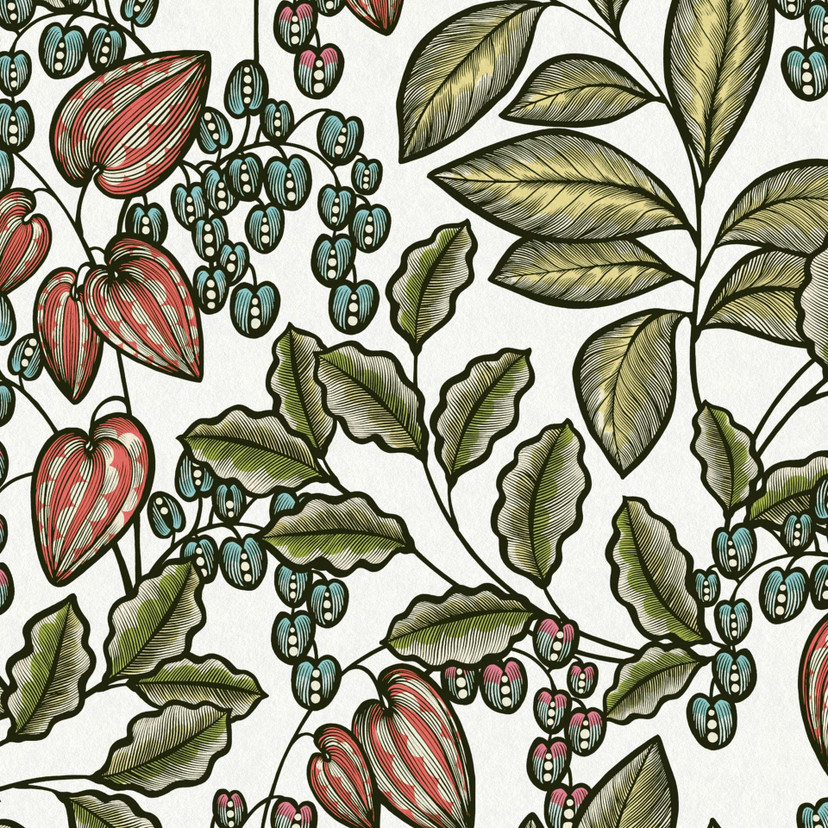Architects Paper Floral Impression - Papier peint intissé fleuris, multicolore