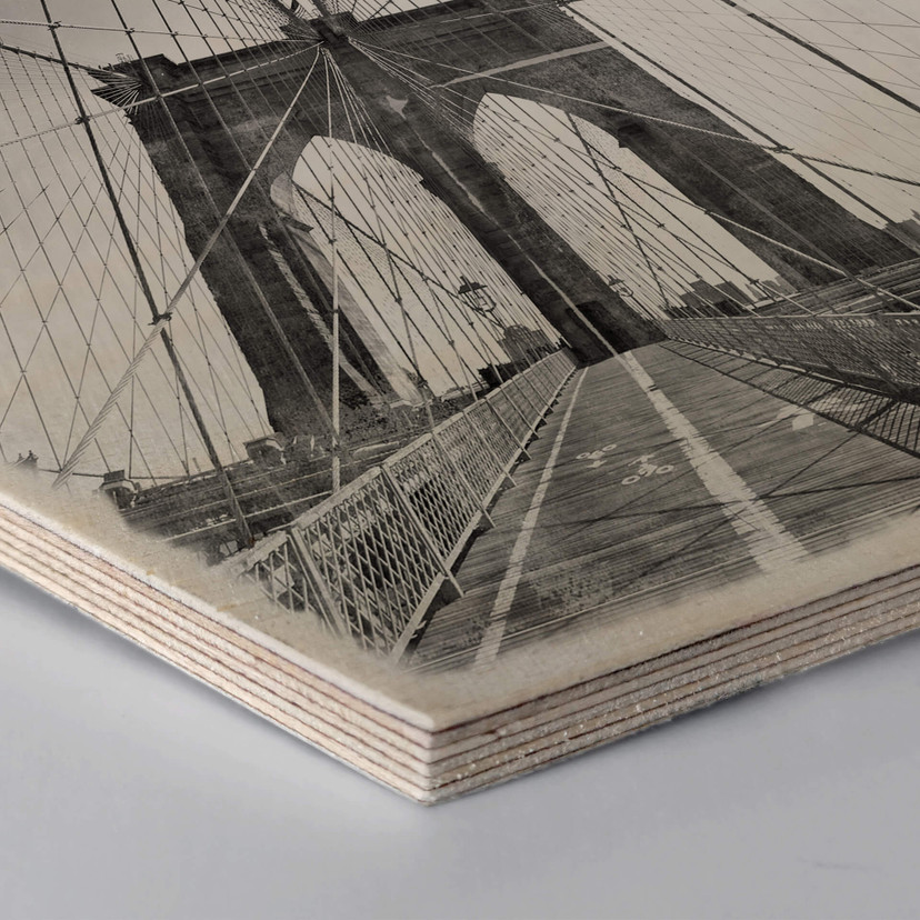 Hexagon Hout berkenfineer - Brooklyn Bridge