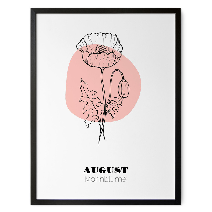Personalisierbares Poster Monatsblume August