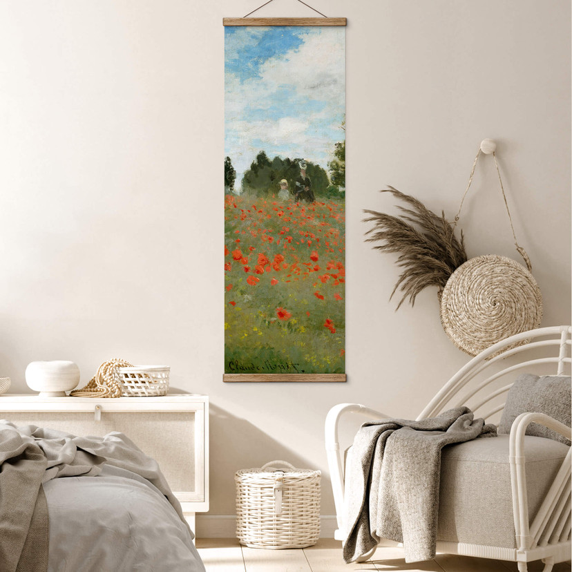 Obraz tkaniny Monet - Pole maków w pobliżu Argenteuil - Panorama