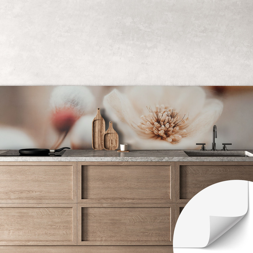 Samoprzylepny panel ścienny do kuchni Boho Blossom Soft Beige - Treechild
