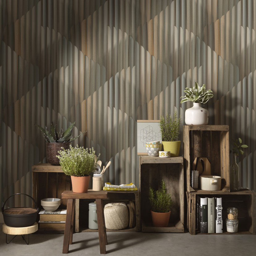 Grafisch behang Elysium goud
