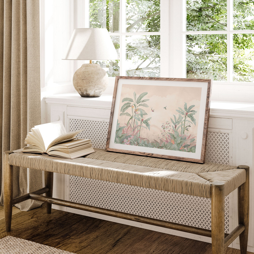 Plakat Tropikalna Sielanka z Kolibrem Morela - Bloomery Decor
